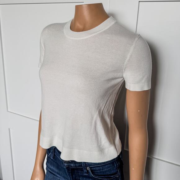 United Colors of Benetton, Creamy White Crew Neck Light Weight Sweater, XS/S - Picture 3 of 8